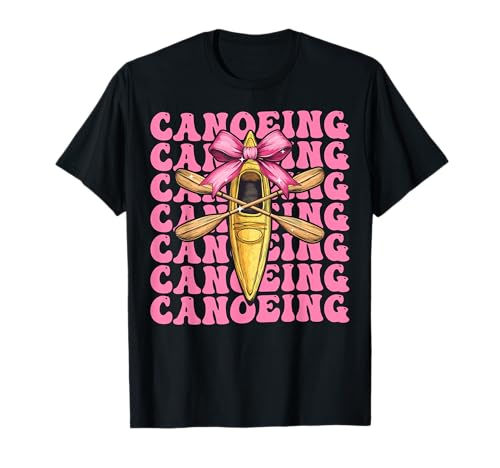 Kokette Bogen Kanu Kanu Paddeln Mädchen Mama Muttertag T-Shirt Kokette Bogen Kanu Kanu Paddeln Mädchen Mama Muttertag T-Shirt von Womens Pink Coquette Bow Canoeing Canoe Gifts