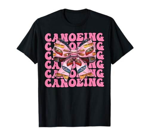 Kokette Bogen Kanu Kanu Paddeln Mädchen Mama Muttertag T-Shirt Kokette Bogen Kanu Kanu Paddeln Mädchen Mama Muttertag T-Shirt von Womens Pink Coquette Bow Canoeing Canoe Gifts