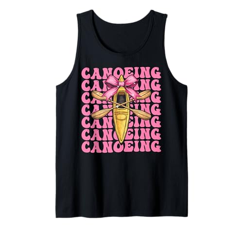 Kokette Bogen Kanu Kanu Paddeln Mädchen Mama Muttertag Tank Top Kokette Bogen Kanu Kanu Paddeln Mädchen Mama Muttertag Tank Top von Womens Pink Coquette Bow Canoeing Canoe Gifts