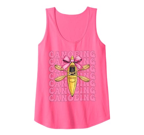 Kokette Bogen Kanu Kanu Paddeln Mädchen Mama Muttertag Tank Top Kokette Bogen Kanu Kanu Paddeln Mädchen Mama Muttertag Tank Top von Womens Pink Coquette Bow Canoeing Canoe Gifts