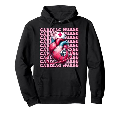 Herzkrankenschwester Kardiologie CNS Herz Mädchen Kokette Schleife Pullover Hoodie von Womens Pink Coquette Bow Cardiac Nurse Gifts