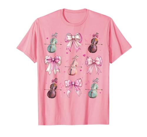 Celloinstrument Cellist Girl Coquette Bow Pink Mom T-Shirt Celloinstrument Cellist Girl Coquette Bow Pink Mom T-Shirt von Womens Pink Coquette Bow Cello Instrument Gifts