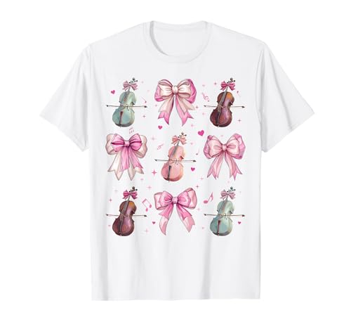 Celloinstrument Cellist Girl Coquette Bow Pink Mom T-Shirt Celloinstrument Cellist Girl Coquette Bow Pink Mom T-Shirt von Womens Pink Coquette Bow Cello Instrument Gifts