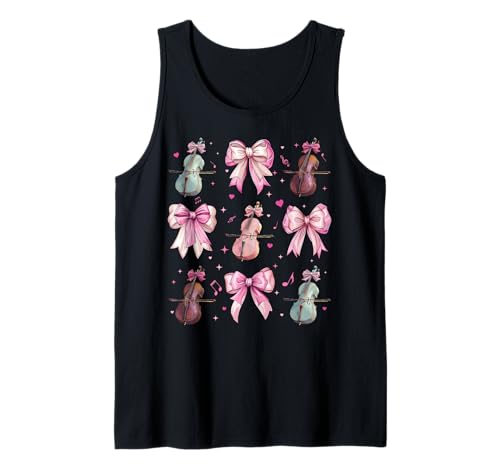 Celloinstrument Cellist Girl Coquette Bow Pink Mom Tank Top Celloinstrument Cellist Girl Coquette Bow Pink Mom Tank Top von Womens Pink Coquette Bow Cello Instrument Gifts