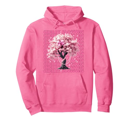 Kirschblüten Japanische Blume Ästhetische Kunst Sakura Girl Pullover Hoodie Kirschblüten Japanische Blume Ästhetische Kunst Sakura Girl Pullover Hoodie von Womens Pink Coquette Bow Cherry Blossoms Gifts