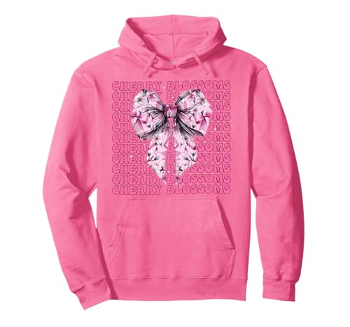 Kirschblüten Japanische Blume Ästhetische Kunst Sakura Girl Pullover Hoodie von Womens Pink Coquette Bow Cherry Blossoms Gifts