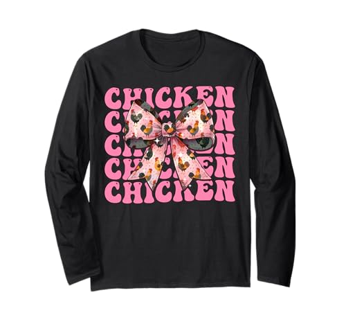 Kokette Schleife Huhn Bauer Henne Mädchen Mutter Muttertag Rosa Langarmshirt Kokette Schleife Huhn Bauer Henne Mädchen Mutter Muttertag Rosa Langarmshirt von Womens Pink Coquette Bow Chicken Farm Gifts