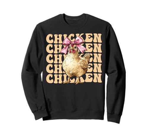 Kokette Schleife Huhn Bauer Henne Mädchen Mutter Muttertag Sweatshirt von Womens Pink Coquette Bow Chicken Farm Gifts