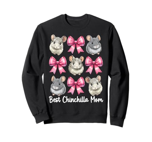 Best Chinchilla Mom Mama Muttertag Rosa Kokette Schleife Sweatshirt Best Chinchilla Mom Mama Muttertag Rosa Kokette Schleife Sweatshirt von Womens Pink Coquette Bow Chinchilla Pet Gifts