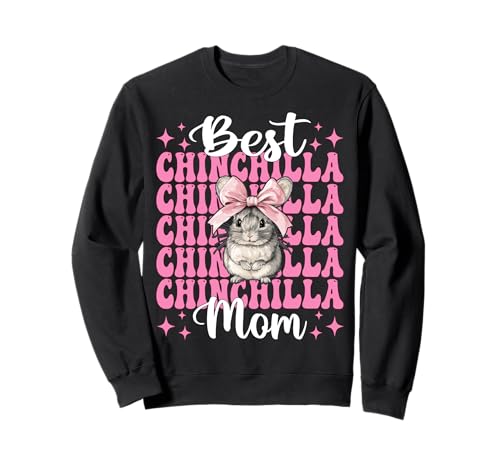 Best Chinchilla Mom Mama Muttertag Rosa Kokette Schleife Sweatshirt von Womens Pink Coquette Bow Chinchilla Pet Gifts