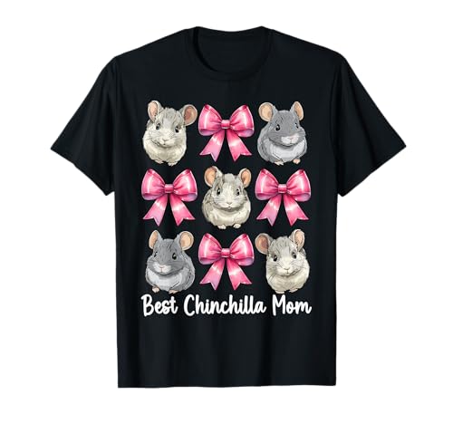 Best Chinchilla Mom Mama Muttertag Rosa Kokette Schleife T-Shirt von Womens Pink Coquette Bow Chinchilla Pet Gifts
