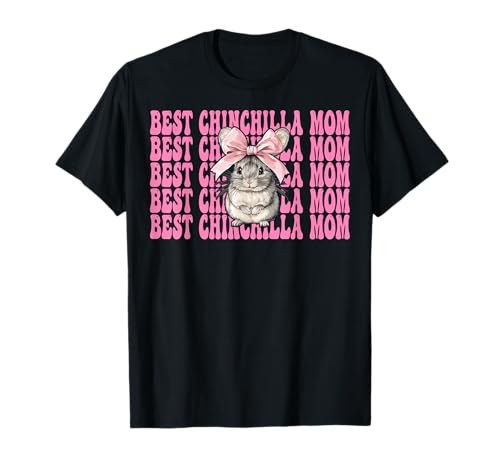 Best Chinchilla Mom Mama Muttertag Rosa Kokette Schleife T-Shirt von Womens Pink Coquette Bow Chinchilla Pet Gifts