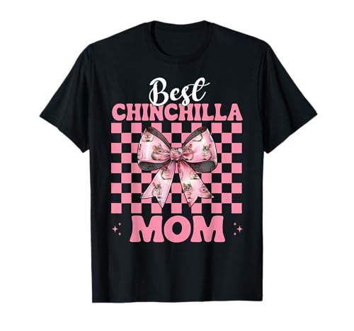 Best Chinchilla Mom Mama Muttertag Rosa Kokette Schleife T-Shirt von Womens Pink Coquette Bow Chinchilla Pet Gifts