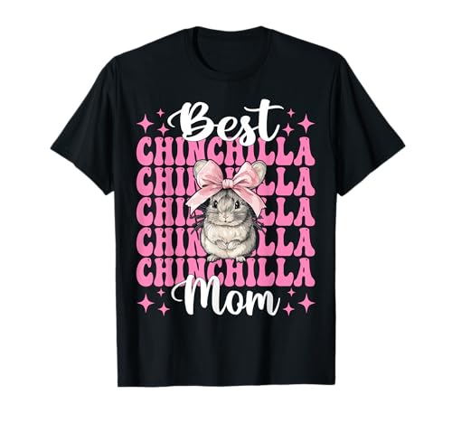 Best Chinchilla Mom Mama Muttertag Rosa Kokette Schleife T-Shirt von Womens Pink Coquette Bow Chinchilla Pet Gifts