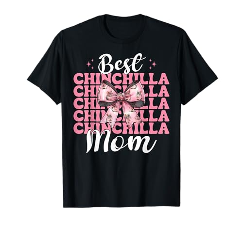 Best Chinchilla Mom Mama Muttertag Rosa Kokette Schleife T-Shirt von Womens Pink Coquette Bow Chinchilla Pet Gifts