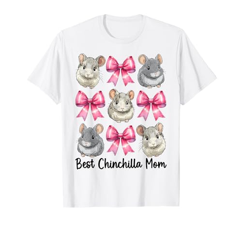Best Chinchilla Mom Mama Muttertag Rosa Kokette Schleife T-Shirt von Womens Pink Coquette Bow Chinchilla Pet Gifts