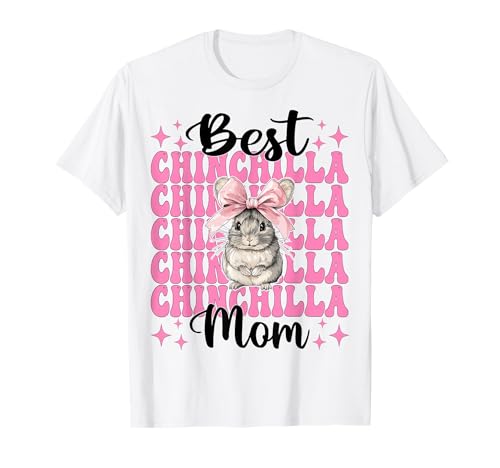 Best Chinchilla Mom Mama Muttertag Rosa Kokette Schleife T-Shirt von Womens Pink Coquette Bow Chinchilla Pet Gifts
