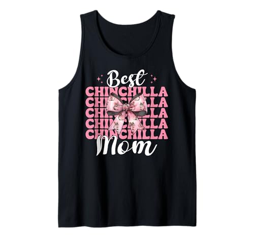 Best Chinchilla Mom Mama Muttertag Rosa Kokette Schleife Tank Top von Womens Pink Coquette Bow Chinchilla Pet Gifts
