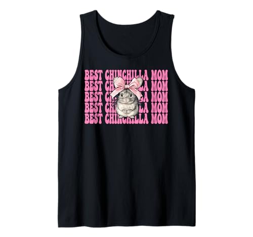 Best Chinchilla Mom Mama Muttertag Rosa Kokette Schleife Tank Top von Womens Pink Coquette Bow Chinchilla Pet Gifts