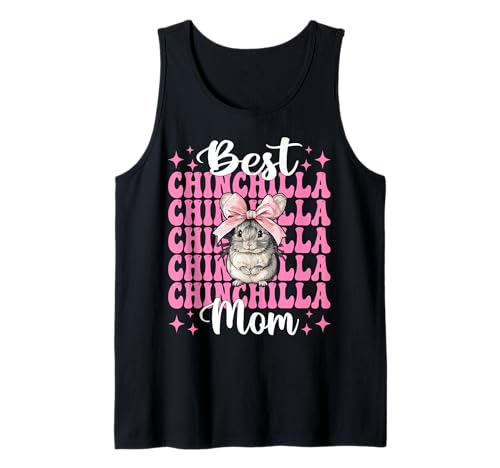 Best Chinchilla Mom Mama Muttertag Rosa Kokette Schleife Tank Top von Womens Pink Coquette Bow Chinchilla Pet Gifts