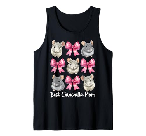 Best Chinchilla Mom Mama Muttertag Rosa Kokette Schleife Tank Top von Womens Pink Coquette Bow Chinchilla Pet Gifts