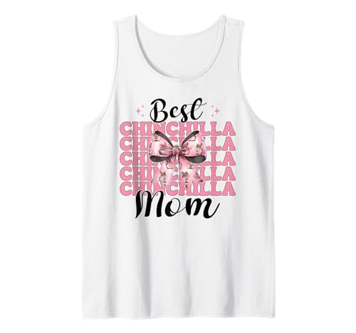 Best Chinchilla Mom Mama Muttertag Rosa Kokette Schleife Tank Top von Womens Pink Coquette Bow Chinchilla Pet Gifts