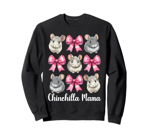 Chinchilla Mama Mama Muttertag Rosa Kokette Schleife Sweatshirt von Womens Pink Coquette Bow Chinchilla Pet Gifts
