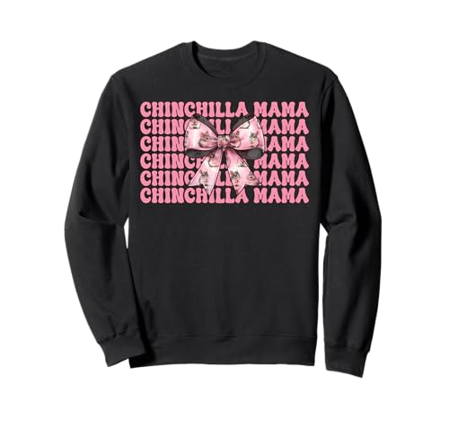 Chinchilla Mama Mama Muttertag Rosa Kokette Schleife Sweatshirt von Womens Pink Coquette Bow Chinchilla Pet Gifts