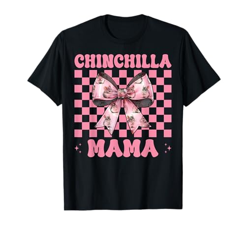 Chinchilla Mama Mama Muttertag Rosa Kokette Schleife T-Shirt von Womens Pink Coquette Bow Chinchilla Pet Gifts