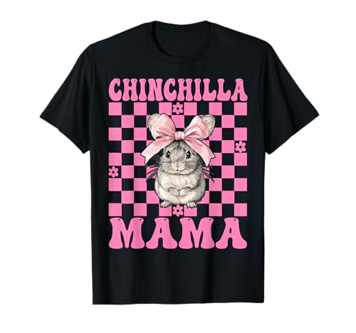 Chinchilla Mama Mama Muttertag Rosa Kokette Schleife T-Shirt von Womens Pink Coquette Bow Chinchilla Pet Gifts