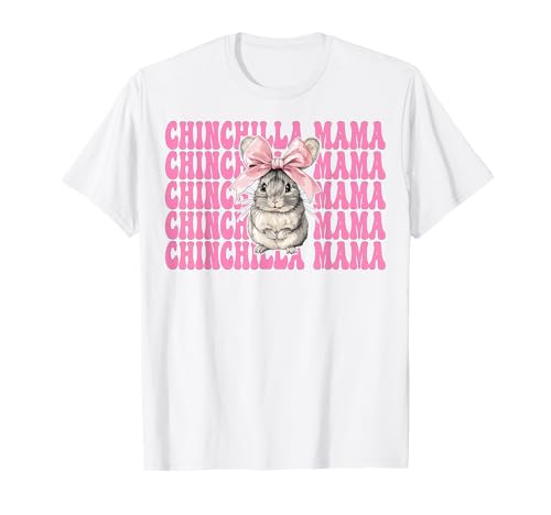 Chinchilla Mama Mama Muttertag Rosa Kokette Schleife T-Shirt von Womens Pink Coquette Bow Chinchilla Pet Gifts