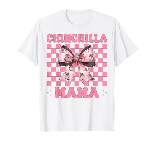 Chinchilla Mama Mama Muttertag Rosa Kokette Schleife T-Shirt von Womens Pink Coquette Bow Chinchilla Pet Gifts