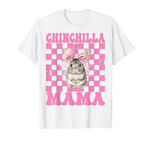 Chinchilla Mama Mama Muttertag Rosa Kokette Schleife T-Shirt von Womens Pink Coquette Bow Chinchilla Pet Gifts