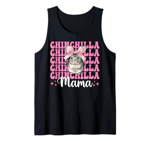 Chinchilla Mama Mama Muttertag Rosa Kokette Schleife Tank Top von Womens Pink Coquette Bow Chinchilla Pet Gifts