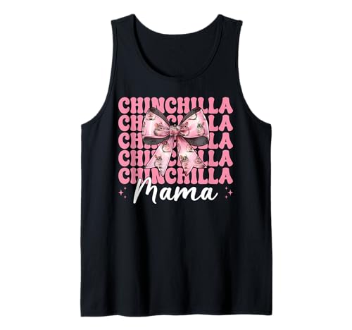 Chinchilla Mama Mama Muttertag Rosa Kokette Schleife Tank Top von Womens Pink Coquette Bow Chinchilla Pet Gifts