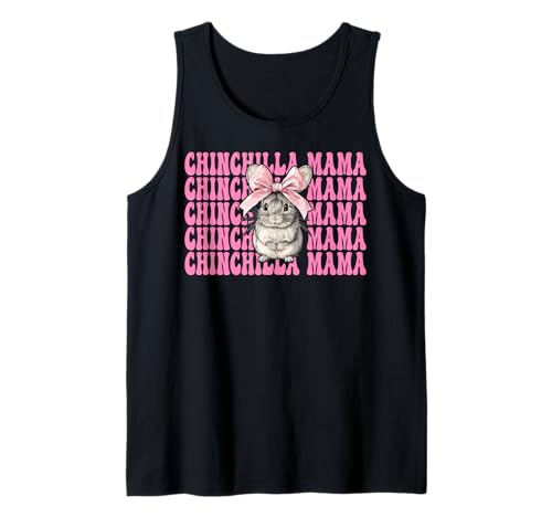 Chinchilla Mama Mama Muttertag Rosa Kokette Schleife Tank Top von Womens Pink Coquette Bow Chinchilla Pet Gifts