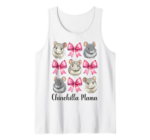 Chinchilla Mama Mama Muttertag Rosa Kokette Schleife Tank Top von Womens Pink Coquette Bow Chinchilla Pet Gifts