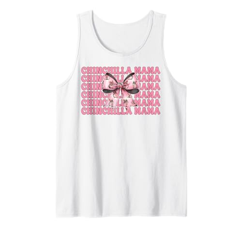 Chinchilla Mama Mama Muttertag Rosa Kokette Schleife Tank Top von Womens Pink Coquette Bow Chinchilla Pet Gifts