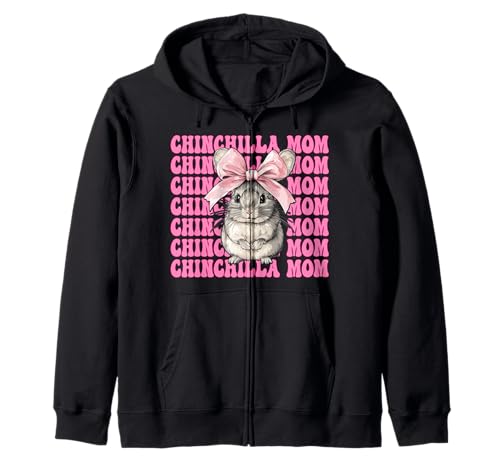 Chinchilla Mom Mama Muttertag Rosa Kokette Schleife Kapuzenjacke von Womens Pink Coquette Bow Chinchilla Pet Gifts
