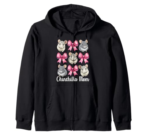 Chinchilla Mom Mama Muttertag Rosa Kokette Schleife Kapuzenjacke von Womens Pink Coquette Bow Chinchilla Pet Gifts