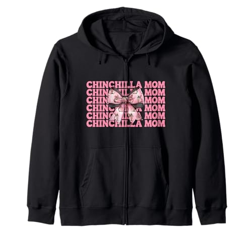 Chinchilla Mom Mama Muttertag Rosa Kokette Schleife Kapuzenjacke von Womens Pink Coquette Bow Chinchilla Pet Gifts