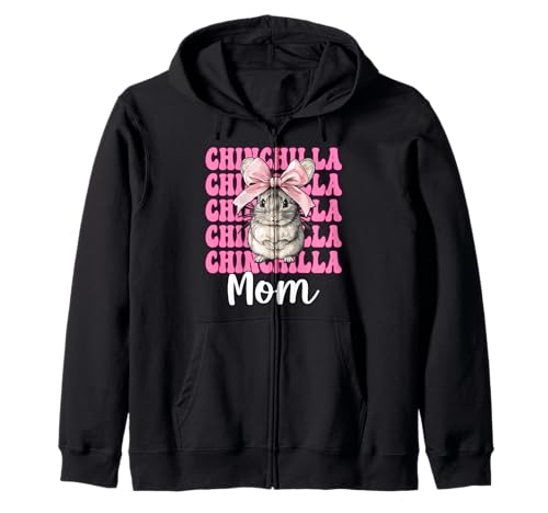Chinchilla Mom Mama Muttertag Rosa Kokette Schleife Kapuzenjacke von Womens Pink Coquette Bow Chinchilla Pet Gifts