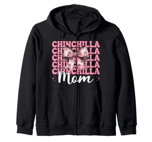 Chinchilla Mom Mama Muttertag Rosa Kokette Schleife Kapuzenjacke von Womens Pink Coquette Bow Chinchilla Pet Gifts