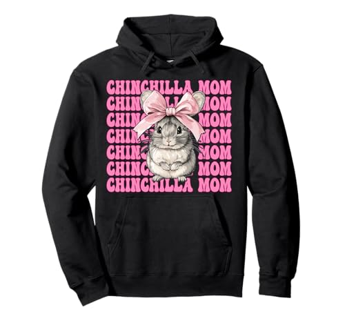 Chinchilla Mom Mama Muttertag Rosa Kokette Schleife Pullover Hoodie von Womens Pink Coquette Bow Chinchilla Pet Gifts
