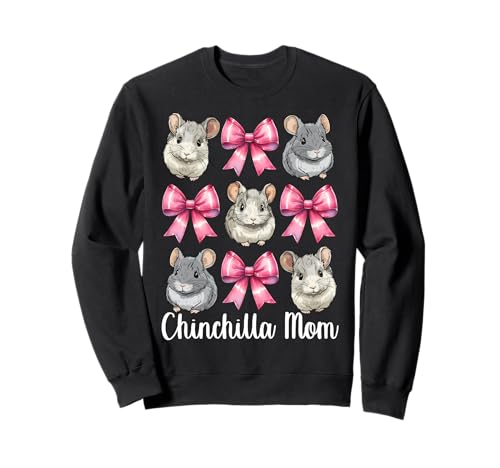 Chinchilla Mom Mama Muttertag Rosa Kokette Schleife Sweatshirt Chinchilla Mom Mama Muttertag Rosa Kokette Schleife Sweatshirt von Womens Pink Coquette Bow Chinchilla Pet Gifts