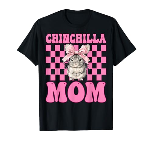 Chinchilla Mom Mama Muttertag Rosa Kokette Schleife T-Shirt von Womens Pink Coquette Bow Chinchilla Pet Gifts
