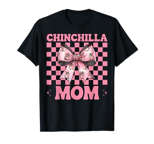 Chinchilla Mom Mama Muttertag Rosa Kokette Schleife T-Shirt von Womens Pink Coquette Bow Chinchilla Pet Gifts