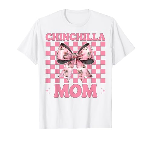 Chinchilla Mom Mama Muttertag Rosa Kokette Schleife T-Shirt von Womens Pink Coquette Bow Chinchilla Pet Gifts