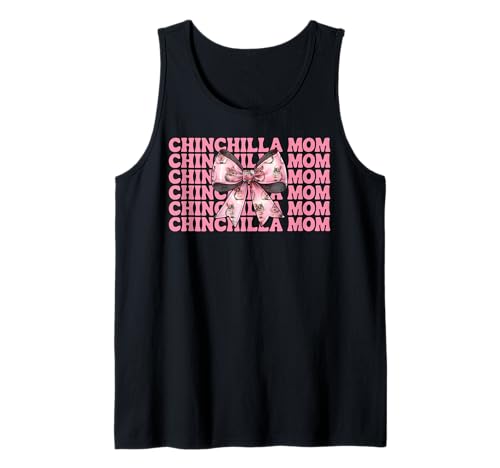 Chinchilla Mom Mama Muttertag Rosa Kokette Schleife Tank Top von Womens Pink Coquette Bow Chinchilla Pet Gifts