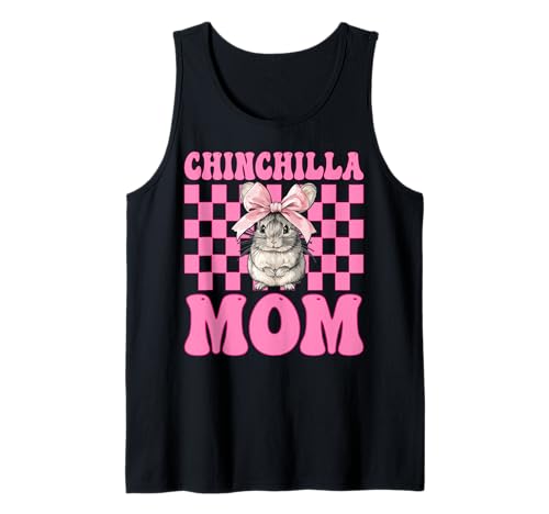 Chinchilla Mom Mama Muttertag Rosa Kokette Schleife Tank Top von Womens Pink Coquette Bow Chinchilla Pet Gifts